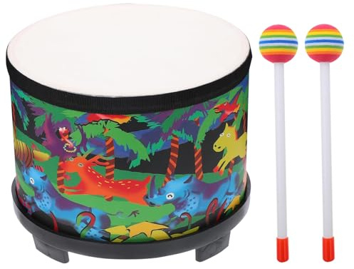 Baby Drum Set - Toddler Musical Instruments 8 Inch,Educational Wooden Sound Toy Instrument with 2 Mallets for Children Boys Girls Birthday Christmas Musical Play