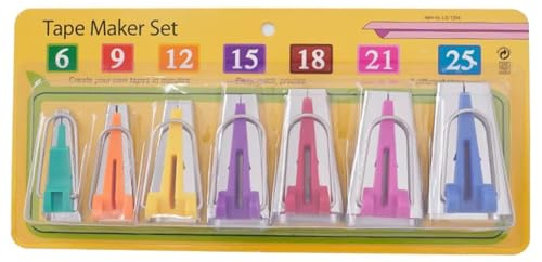 Pinafresa Set of 7 Size Fabric Bias Tape Makers Set 6-25MM Binding Tool Sewing Quilting Supplies DIY Crafts Patchwork Tape Makers