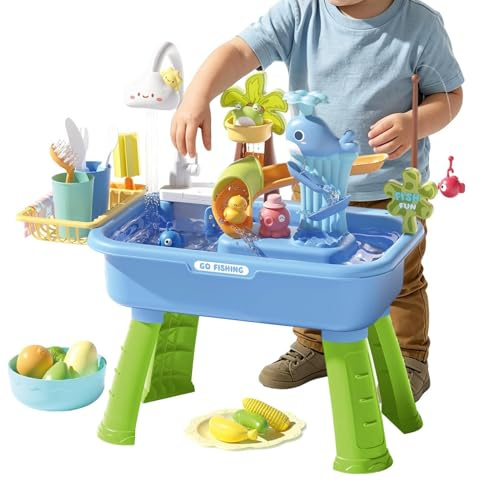 Byuexhp Mesa de juego de agua, mesa de agua eléctrica para niños, juguetes de agua de para exteriores e interiores, con de , juguetes para niños pequeños y niñas
