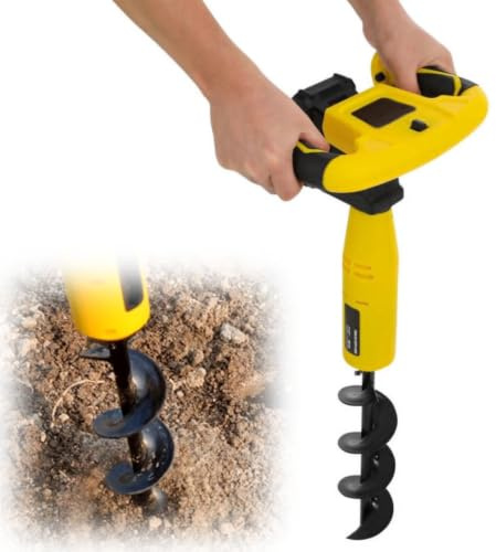 Cordless Electric Post Hole Digger –Battery Powered Earth Auger with Reverse Function, 11.8x3 Drill Bit for Garden Tree Planting & Fence Installation