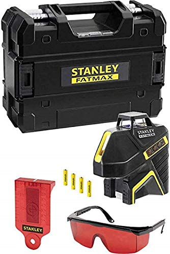 Stanley FatMax 360-Grad Kreuzlinien-Laser rot FMHT1-77416 (1x 360° Kreuz-Linienlaser & 2 vertikale Linien, mit roter Diode, für Innen- & Außenbereich, IP54, inkl. Zubehör, Ladegerät & Transportbox)