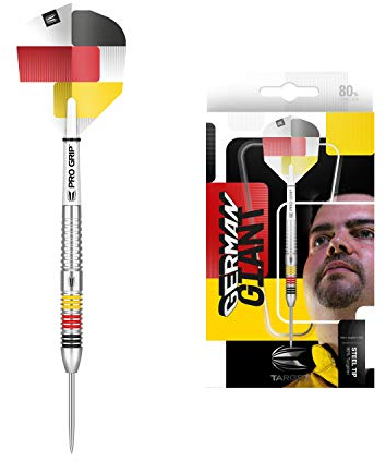 Target Darts Gabriel Clemens 80 80% Wolfram Steeldarts-Set (23 g), schwarz, gelb, rot und weiß