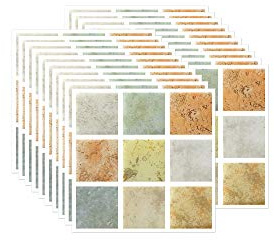 FBBULES 20PCS Mosaic Style Decorative Tile Stickers Orange | Self Adhesive Wallpaper Waterproof Peel and Stick on Wall Tiles for Kitchen Bathroom Transformation(10x10 cm/4x4 inch)