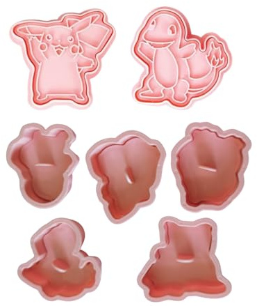 Plastic Cookie Cutter Stamps Set, 8 Pieces for Kids Baking