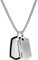 FOSSIL Herrenhalskette aus Edelstahl mit Karabinerverschluss Dog tag, Silber und Schwarz