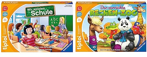 Ravensburger Tiptoi - Wir Spielen Schule & Der Verrückte Rechen-Zoo - Lernspiele Ab 4-5 Jahren für 1-4 Spieler