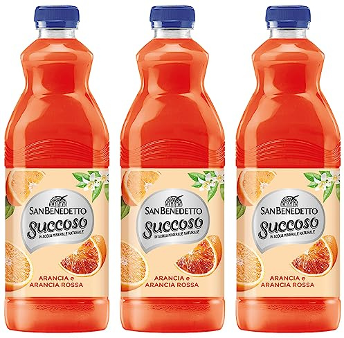 3X San Benedetto Succoso Arancia e Arancia Rossa Bevanda alla Frutta 1,5L [3 Bottiglie]