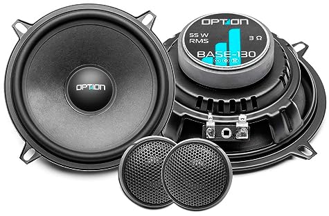 Option BASE-130-2-Wege 13cm Komponenten Lautsprecher-System - 3 Ohm, 86dB, 55 Watt RMS - 1 Paar Auto Lautsprecher