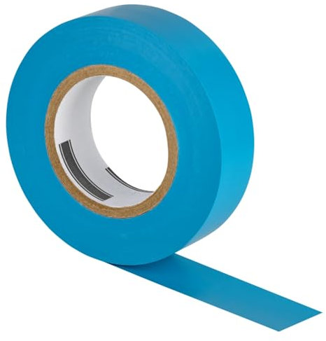 ISOLATECH 5pcs PVC cinta aislante rollo 19mm x 20 metros azul total 100 metros colorido set profesional coche motor delgado estrecho cable eléctrico termo resistente al calor resistente al frío