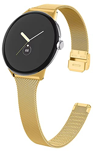 RuenTech Kompatibel med Google Pixel Watch 2/Pixel Watch metallarmband, ersättningsarmband i rostfritt stål, justerbart klockarmband för Google Pixel Watch 1/2