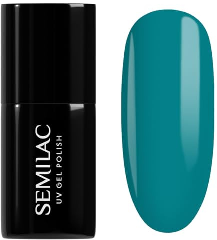 SEMILAC Gel Nail Polish 443 Spooky Blue - Glow in the Dark Full Coverage Gel Polish - Soak Off Easy To Use LED/UV Nail Lamp - Long Lasting Manicure and Pedicure up to 3 weeks