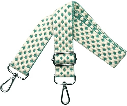 Omxyinma Correa para Bolsos de Mujer Bandolera, Correa de Reemplazo para Bolsos, Correa de Hombro para Bolsos Ajustable con Mosquetón Plateado 3.8cm Anchura Crossbody Accesorios, Verde, O5