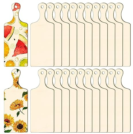 HiCOZZIE 12 Pezzi in Legno Fai da Te Tagliere Decorazione della Cucina Utensili da Cucina Trucioli di Legno Decorativi Fai da Te