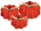 Hollyone Décorations d'automne – Lot de 3 grandes citrouilles artificielles en tricot épais – 17,8 cm / 16 cm / 14,9 cm – Décorations d'Halloween d'intérieur – Rouge et orange