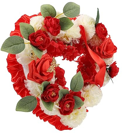 CORHAD Gedenkstein Katze 1 Set Gedenkkranz Gedenkgeschenk Trauerstütze Friedhofskranz Simulationskranz Beerdigungsblumengirlande Trauergirlande Trauerkranz Künstlicher Kranz