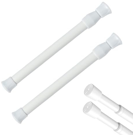 EIHI 2 pcs Barra de Tensión Telescópica,Barra Extensible,Barra de Tensión para Cortina de Ducha o Marco de Puerta,Barra de Aluminio Ajustable y Extensible,sin Taladro ni Tornillos de Fácil Montaje