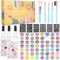 Glitzertattoos Kinder Set,Glitzer Tattoo Set Kinder,56 Biologisch Abbaubarer Glitzer, Temporäre Tattoo Kit,147 Schablonen,240 Rhinestones,5 Pinsel,3 Kleber,Geschenk Mädchen ab 3