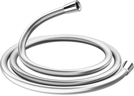Cobbe Duschschlauch 2m – Glatter Silikon Brauseschlauch mit Verdrehschutz & Knickschutz | Flexibel, Leckagefrei, Hitzebeständig | Universal G1/2 Anschluss für Handbrause, Badewanne, Silber