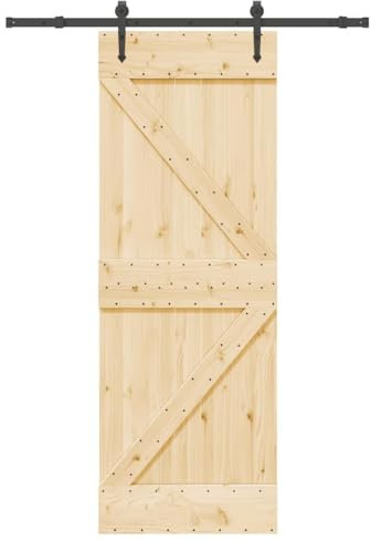 vidaXL Porte coulissante et kit de quincaillerie 70x210 cm pin massif