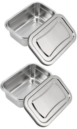 BESTOYARD 2pièces Boîtes à Glace Acier Inoxydable Avec Couvercles Récipients Isolés Pour Congélateur Stockage Pratique Pour Glaces Maison Contenants Alimentaires Hermétiques