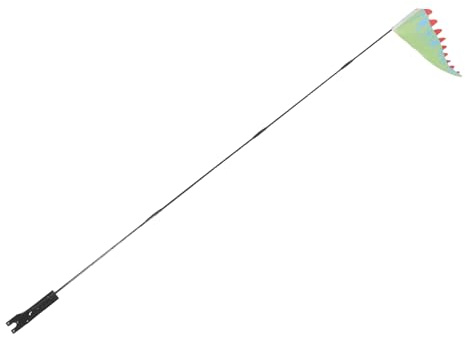 HEMOTON Drapeau de Vélo pour Garçon et Filles avec Mât Réglable Motif Dinosaure, Drapeau de Sécurité Réfléchissant et Lumineux, Accessoire Vélo et Scooter, pour Sorties en Plein Air