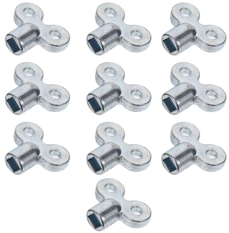 LALAFINA 10pcs Zinc Alloy Radiator Bleed Keys Plumbing Valve Wrench Square Socket Heating Radiator Air Vent Tool for Home Heating System Maintenance