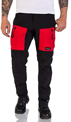 Rock Creek Herren Softshell Hose Cargohose Outdoorhose Wanderhose Herrenhose Wasserdicht Skihose Arbeitshose Winter Hose H-196 Schwarz M