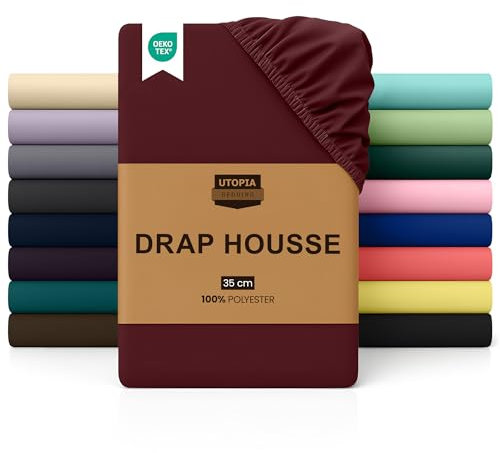 Utopia Bedding - Spannbettlaken 160x200cm - Burgunderrot - Oeko-Tex Zertifiziertes Gebürstete Polyester-Mikrofaser Spannbetttuch - 35 cm Tiefe Tasche