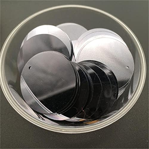 10 mm, 15 mm, 20 mm, 25 mm, 30 mm, PVC, flach, rund, lose Pailletten, Pailletten, zum Nähen von Hochzeitshandwerkszubehör mit 1 Seitenloch, Grau, 15 mm, 180 Stück, 10 g