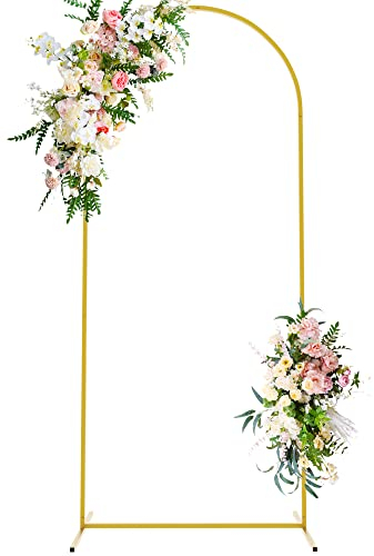 Wokceer Supporto per sfondo ad arco per matrimonio, 1,8 m, quadrato, in metallo bianco, per cerimonie di nozze, cabina fotografica,decorazione floreale per