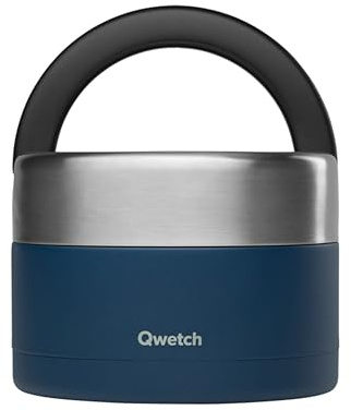 QWETCH - Contenitore Termico per Alimenti Caldi con Maniglia (Blu Notte, 650 ml)