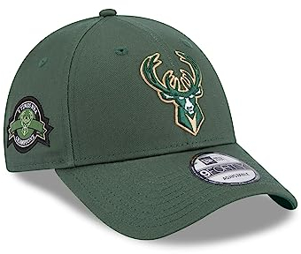 New Era Fankappe verstellbar Grün Milwaukee Bucks NBA Side Patch 9Forty Basketball - One-Size