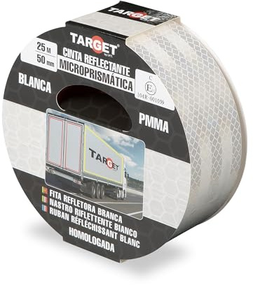 TARGET - Cinta Reflectante Homologada para Camiones - Certificación Norma EC 104R - V23 - Marcaje y Señalización (CONTINUA, BLANCO)