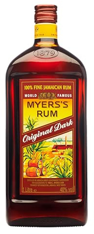 Myers Rum, Original Jamaican Rum, 1l, 40% ABV, Sweet and Spicy Taste, with Only Pure Jamaican Molasses, Continuous Pot Still Distillation, Ideal for Tropical Cocktails, Rum Gift Idea