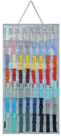 PACMAXI Watch Band Hanging Storage Organizer, Watch Display Storage Roll Holds 24 Watches Expandable for Most Sizes of Watch Bands,Organizer for Watch Band Straps Accessories (56 Slot-gray)