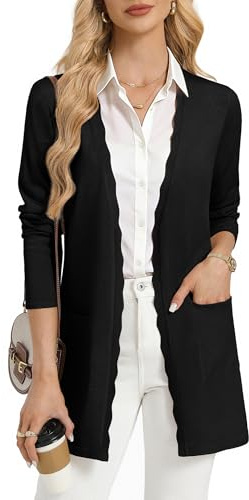 GRACE KARIN Womens Long Cardigans, Summer V Neck Cardigan with Pockets