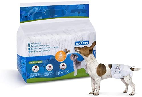 Nobleza Hund Windeln Einweg Weiblich Welpen Training Windeln Super Absorbent Pet Wraps 12 Pack, Größe S