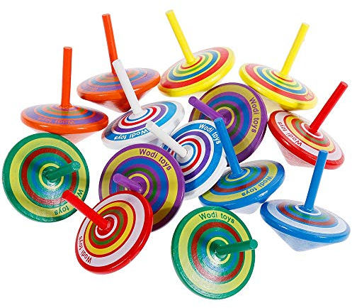 Faburo 14 Stück Kreisel Mitgebsel Kindergeburtstag Gastgeschenke Holzkreisel Kleine Geschenke Kinder (bunt)