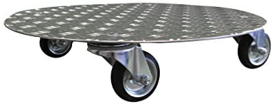 Pflanzenroller AluGrip-R280 bis280kg Blumenroller Untersetzer Indoor Outdoor Alu (Aluminium Riffel 5/6,5mm, Ø600mm)