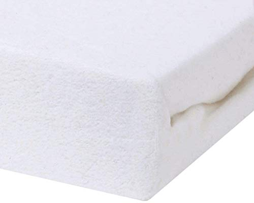 Winter Spannbettlaken | Farbenfrohes Thermo Fleece | Spannbetttuch, Bettlaken in vielen Größen und Farben (140 x 200 cm - 160 x 200 cm, Creme/Naturweiß)