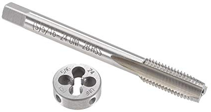 sourcing map 5/16-24 UNF Gewindebohrersatz, HSS Maschinengewindebohrer mit Rundgewindebohrer, Recht Hand