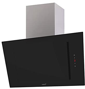 Cata | Dekorative Wandglocke | Modell THALASSA 600XGBK/F | Breite 60 cm | 6 Leistungsstufen | Energieeffizienzklasse A+++ | Oberfläche aus schwarzem Glas