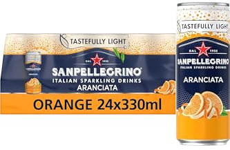 San Pellegrino Italian Sparkling Drinks Tastefully Light Sparkling Orange Canned Soft Drink 24 x 330ml | 64 kCals per Can