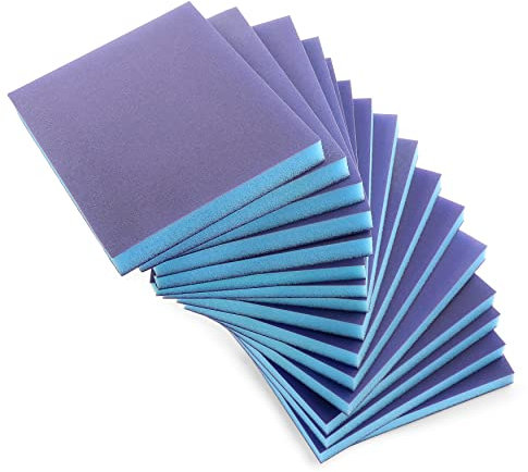 Jamiikury Lot de 16 éponges de ponçage grain 280, lavables et réutilisables, pour bois, métal, meubles, peinture et cloison sèche