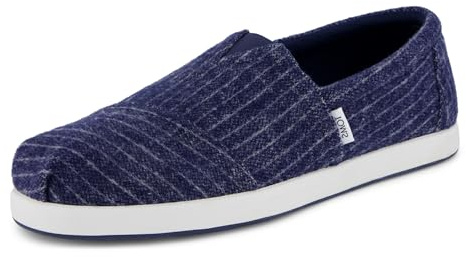 TOMS Alp FWD Mocassins Plats pour Homme, Rayures Confortables Bleu Marine, 43 EU