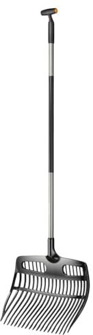 Fiskars Schaufelrechen, Ergonomic, Kombination aus Schaufel und Rechen, Länge: 150 cm, Breite: 48 cm, Polycarbonat/Aluminium, Schwarz/Grau, 1077116