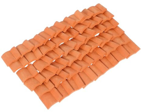 TOYANDONA Lot de 50 Mini-Tuiles De Construction pour Micro-Paysage Matériaux De Construction pour Maison De Poupée Accessoires De Paysage Terreau Orange