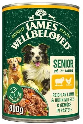 James WELLBELOVED 6 x 800g Hund Senior Dose Nassfutter Lamm & Huhn in Pastete