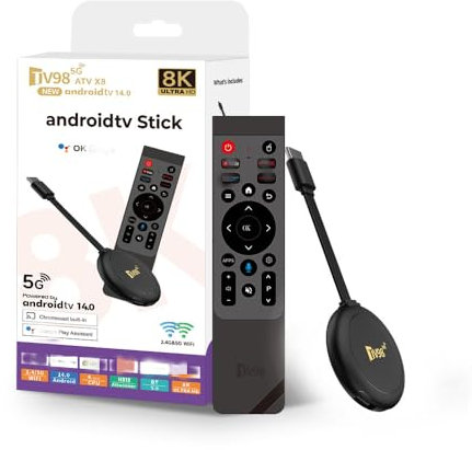 Smart TV STICK box，2025 Android 14 TV Stick 8K Streaming Player, 2GB RAM 16GB ROM, HDR, Dual-Band WiFi (2.4G/5GHz), Media Player,Ultra HD Media Hub