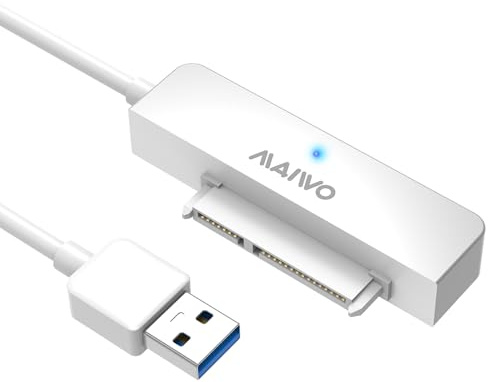 MAIWO SATA to USB Cable, 2.5 inch SATA SSD/HDD to USB 3.0 Adapter, External Hard Drive Converter Reader for 2.5 inch sata I/II/III SSD/HDD, 8TB Capacity (White)